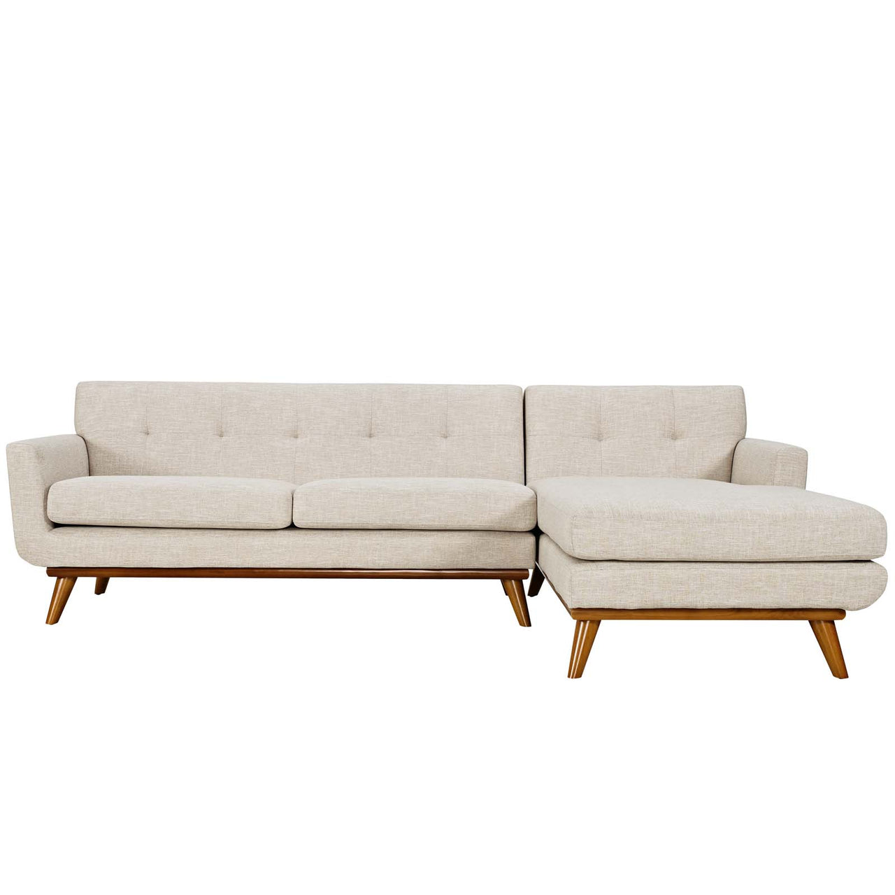 Rendezvous Right-Facing Fabric Sectional Sofa, Beige