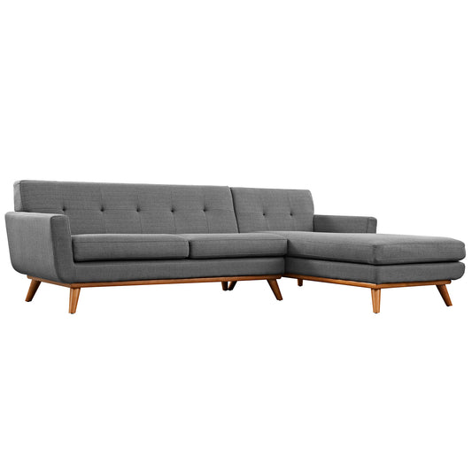 Rendezvous Right-Facing Fabric Sectional Sofa, Gray