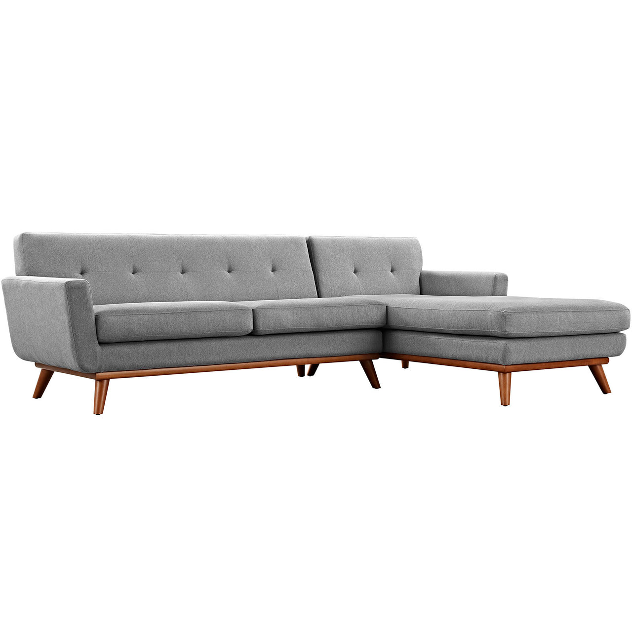 Rendezvous Right-Facing Fabric Sectional Sofa, Light Gray