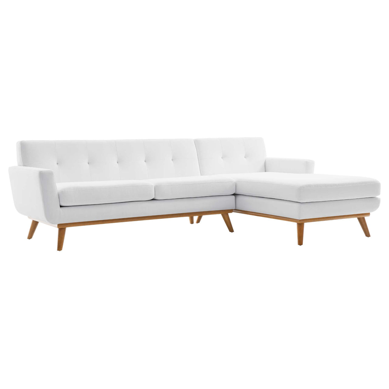 Rendezvous Right-Facing Fabric Sectional Sofa, White