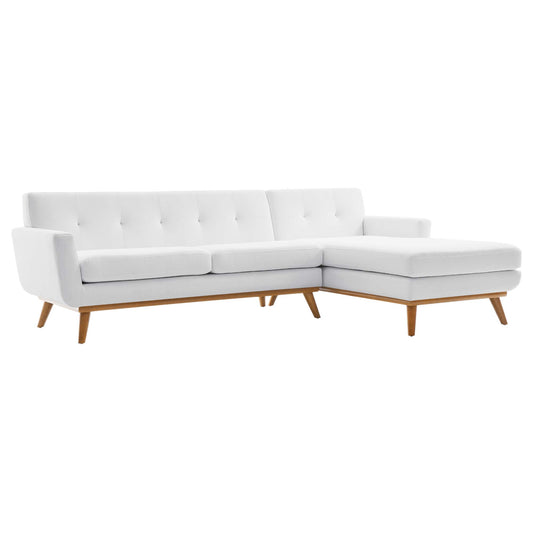 Rendezvous Right-Facing Fabric Sectional Sofa, White