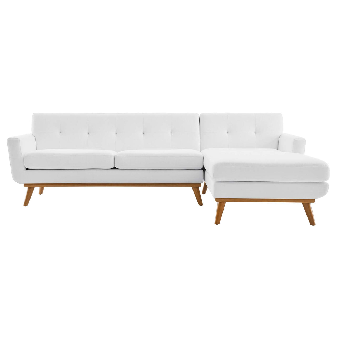 Rendezvous Right-Facing Fabric Sectional Sofa, White