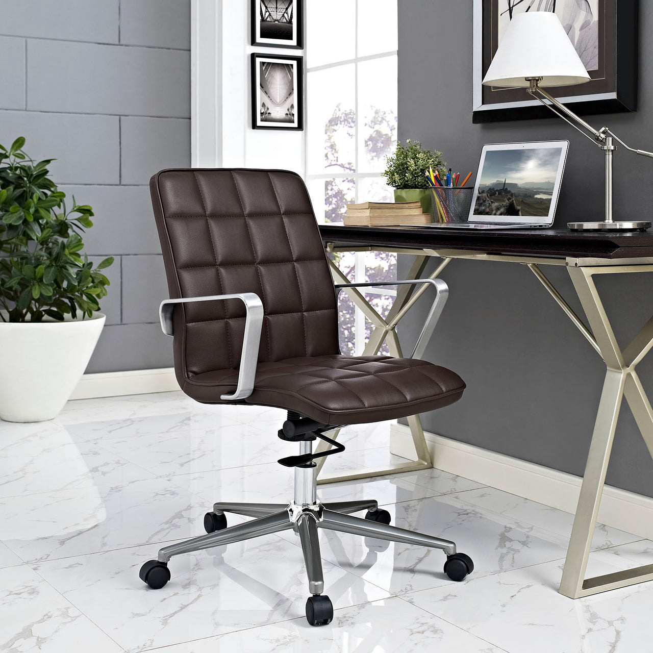 Tile Office Chair, Brown
