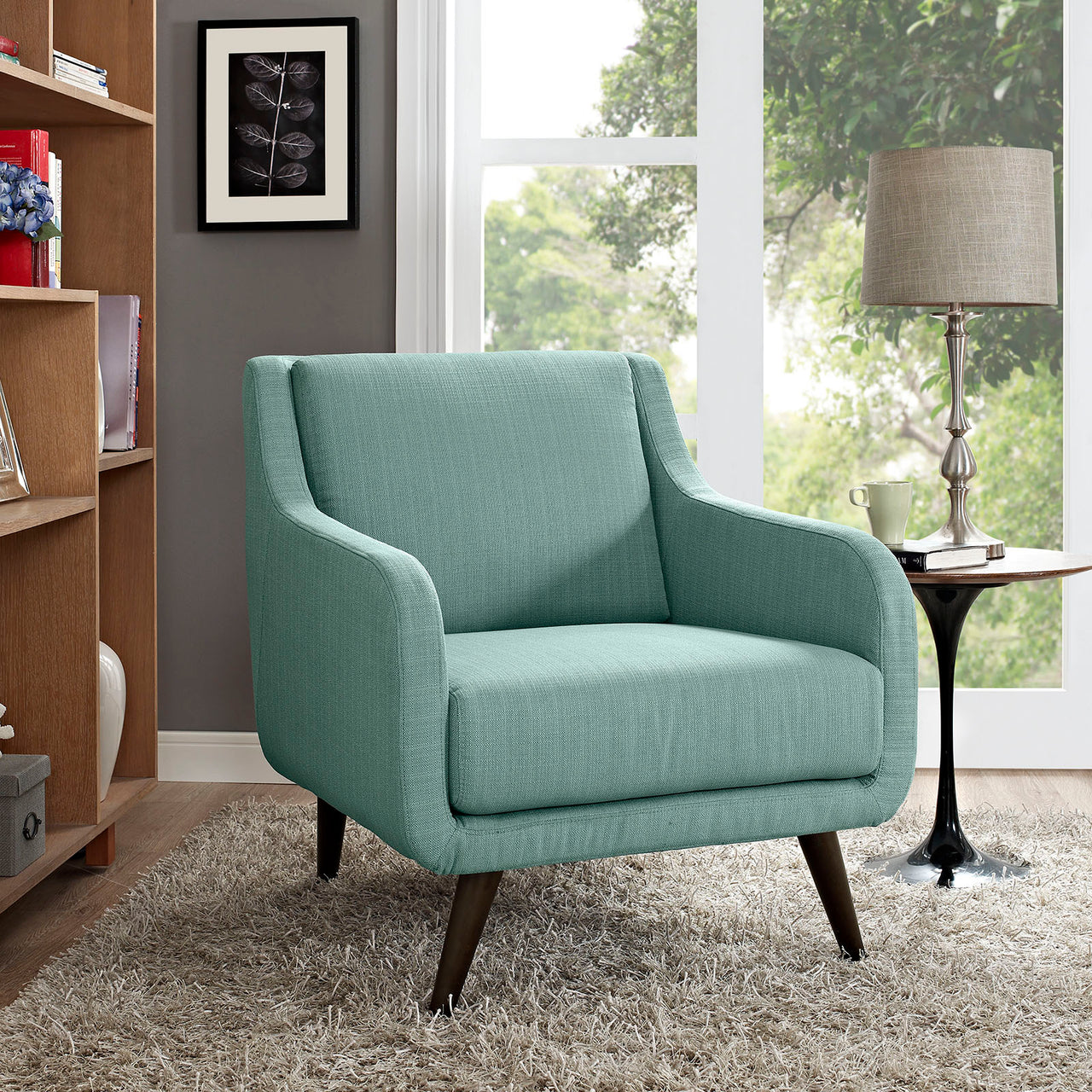 Brio Fabric Accent Chair, Aqua Green