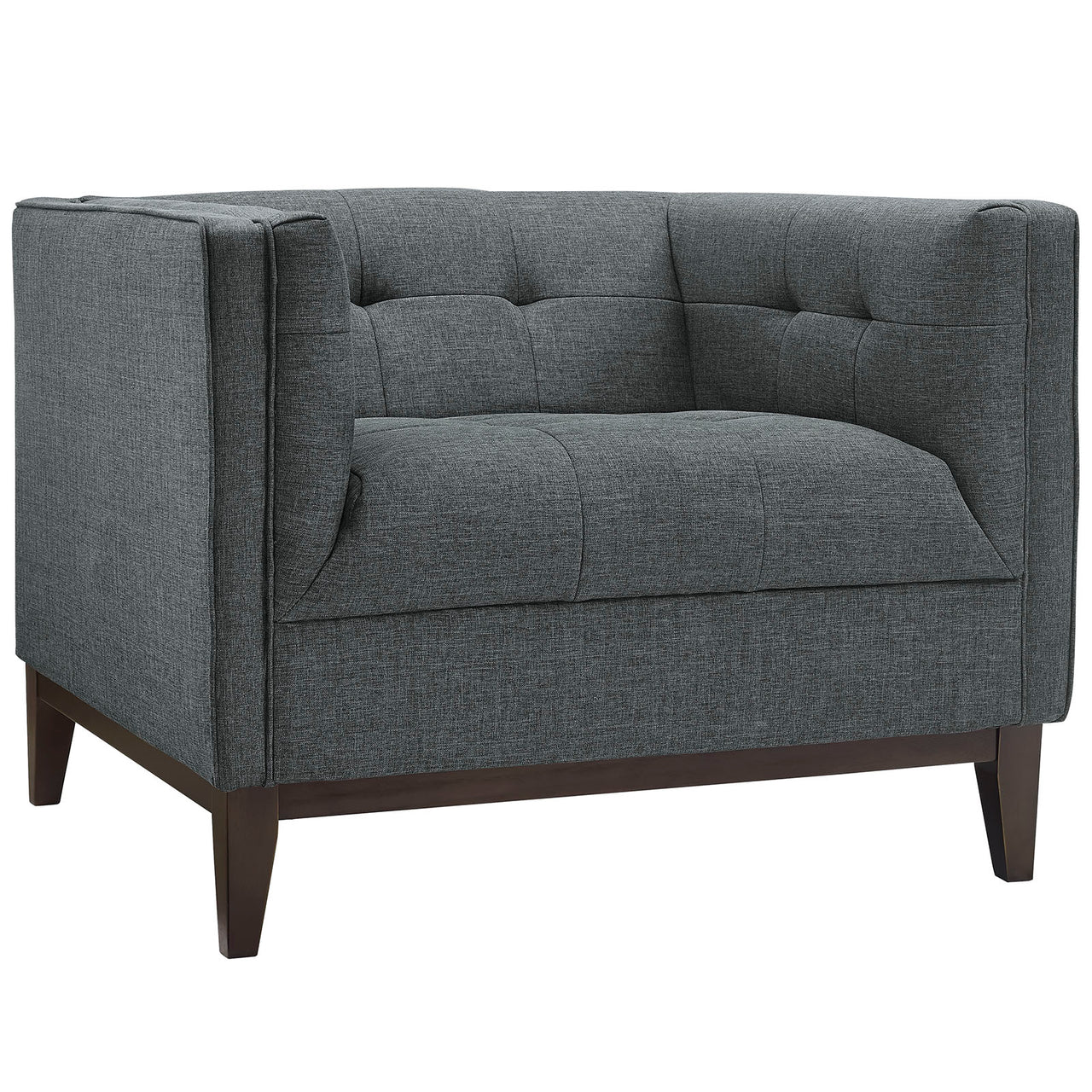 Serve Upholstered Fabric Armchair, Gray
