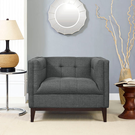 Classique Fabric Accent Chair, Gray