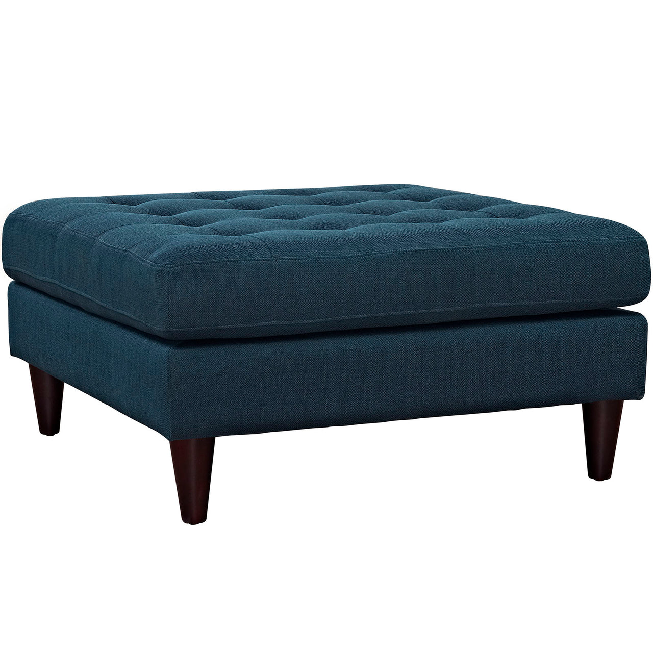 Dynasty Textured Fabric Ottoman, Azure