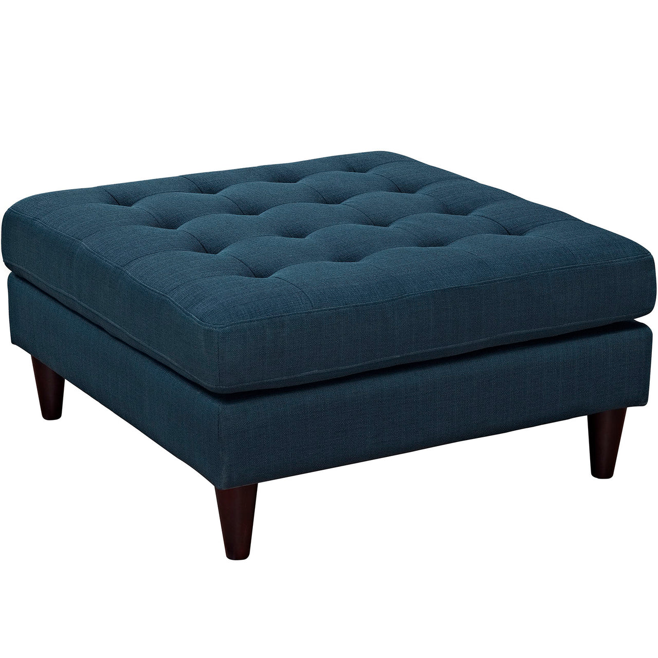 Dynasty Textured Fabric Ottoman, Azure