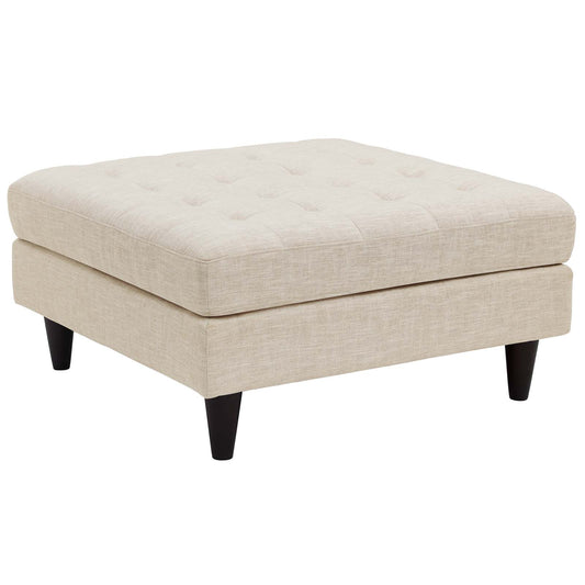 Dynasty Textured Fabric Ottoman, Beige