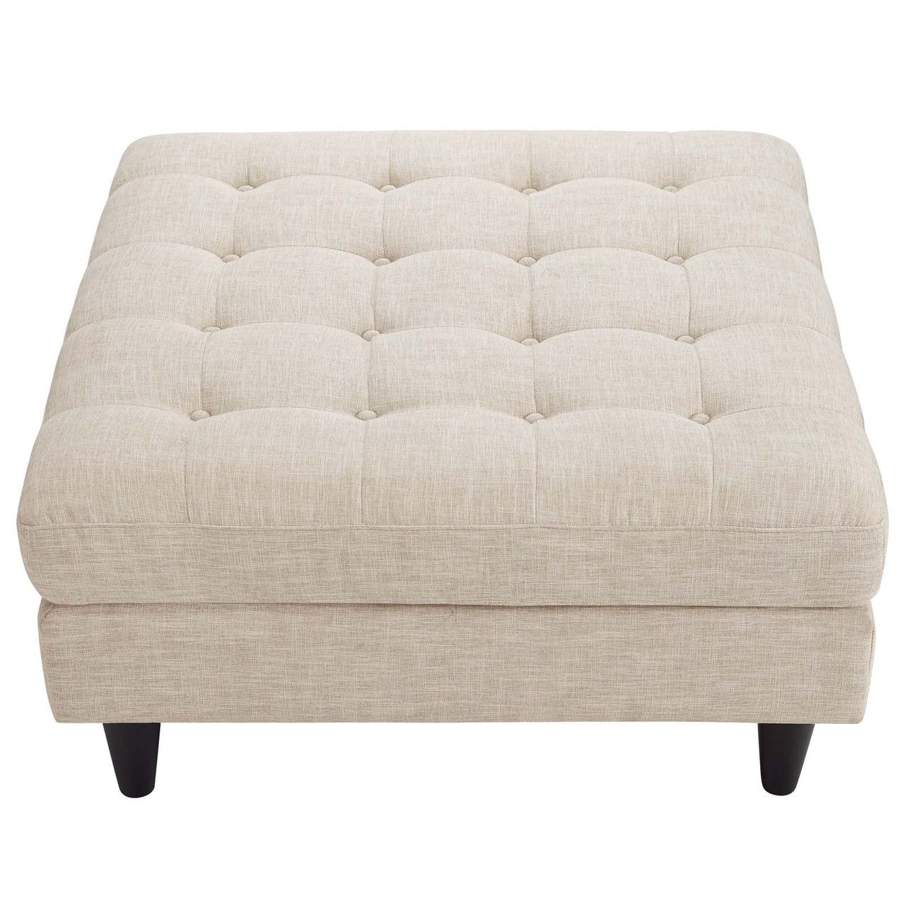 Dynasty Textured Fabric Ottoman, Beige