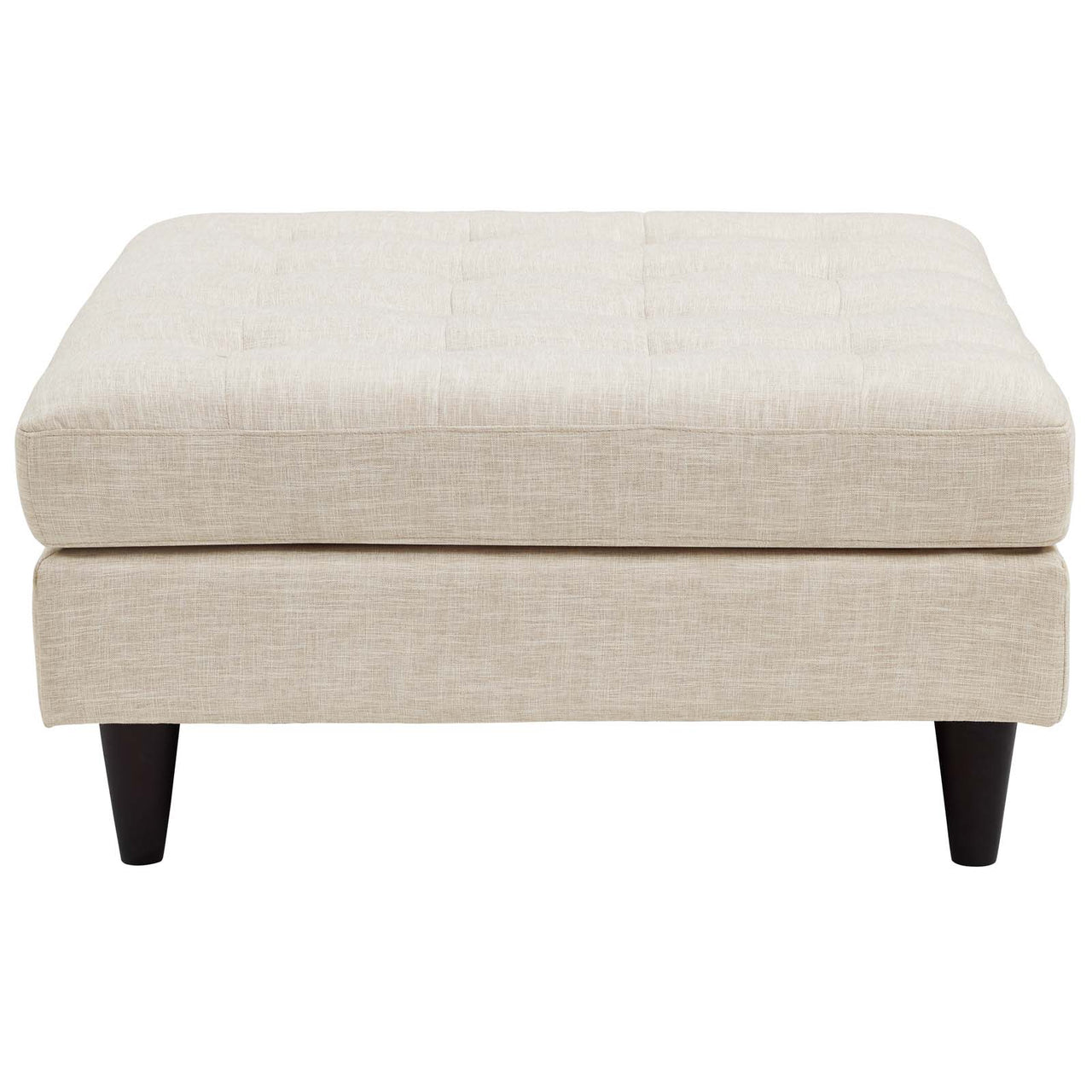 Dynasty Textured Fabric Ottoman, Beige
