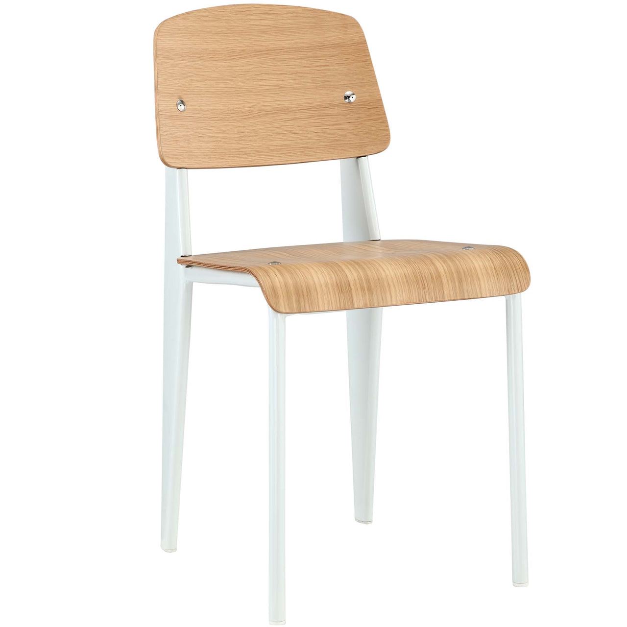 Cabin Dining Side Chair, Natural Wood & White