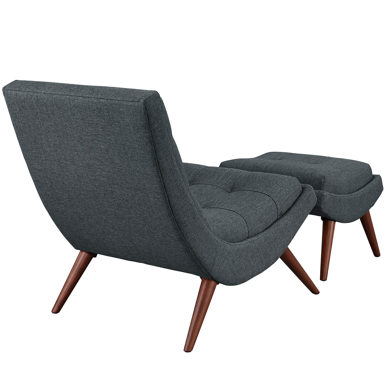 Glide Fabric Lounge Chair w/ Ottoman, Gray