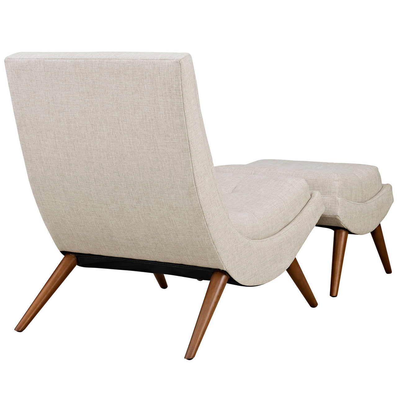 Glide Fabric Lounge Chair w/ Ottoman, Sand