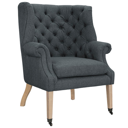 Chariot Upholstered Armchair, Gray