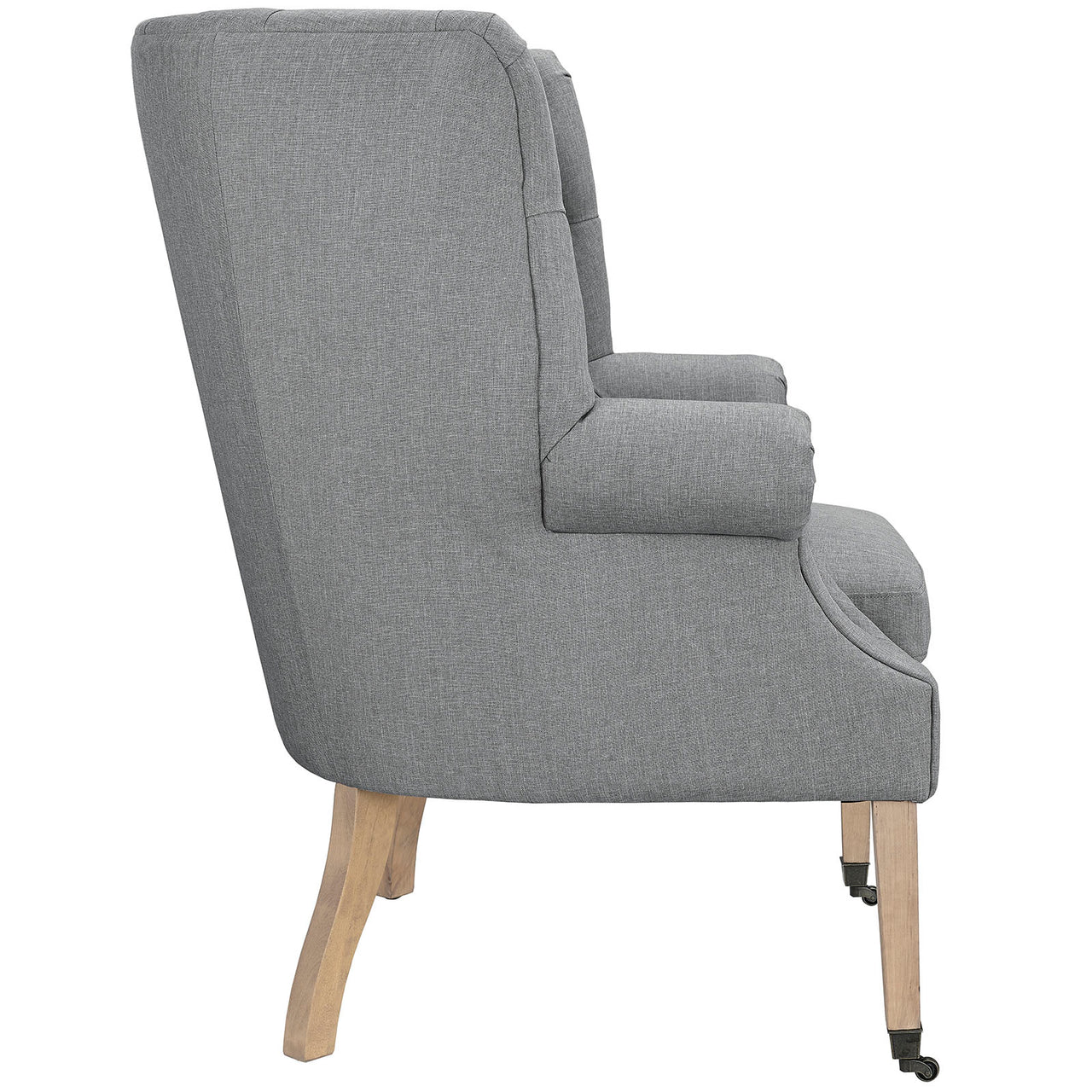 Chariot Upholstered Armchair, Light Gray
