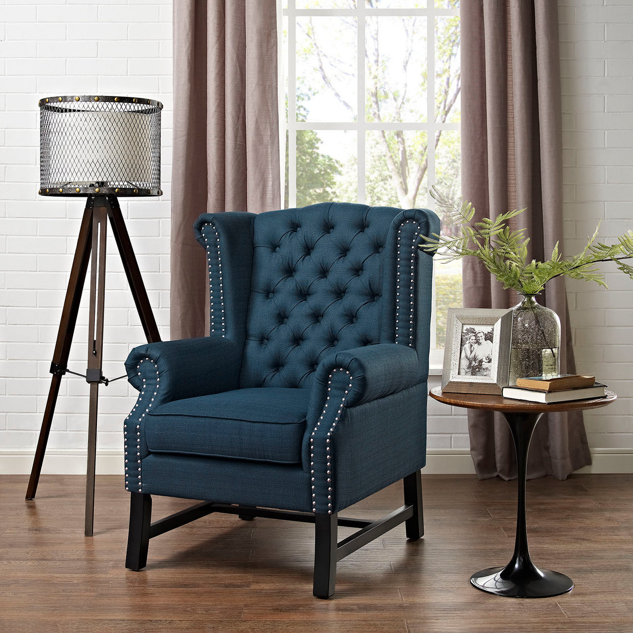 Ambryelle Fabric Armchair, Azure
