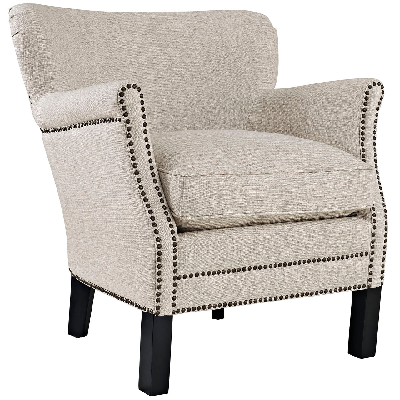 Key Upholstered Fabric Armchair, Sand