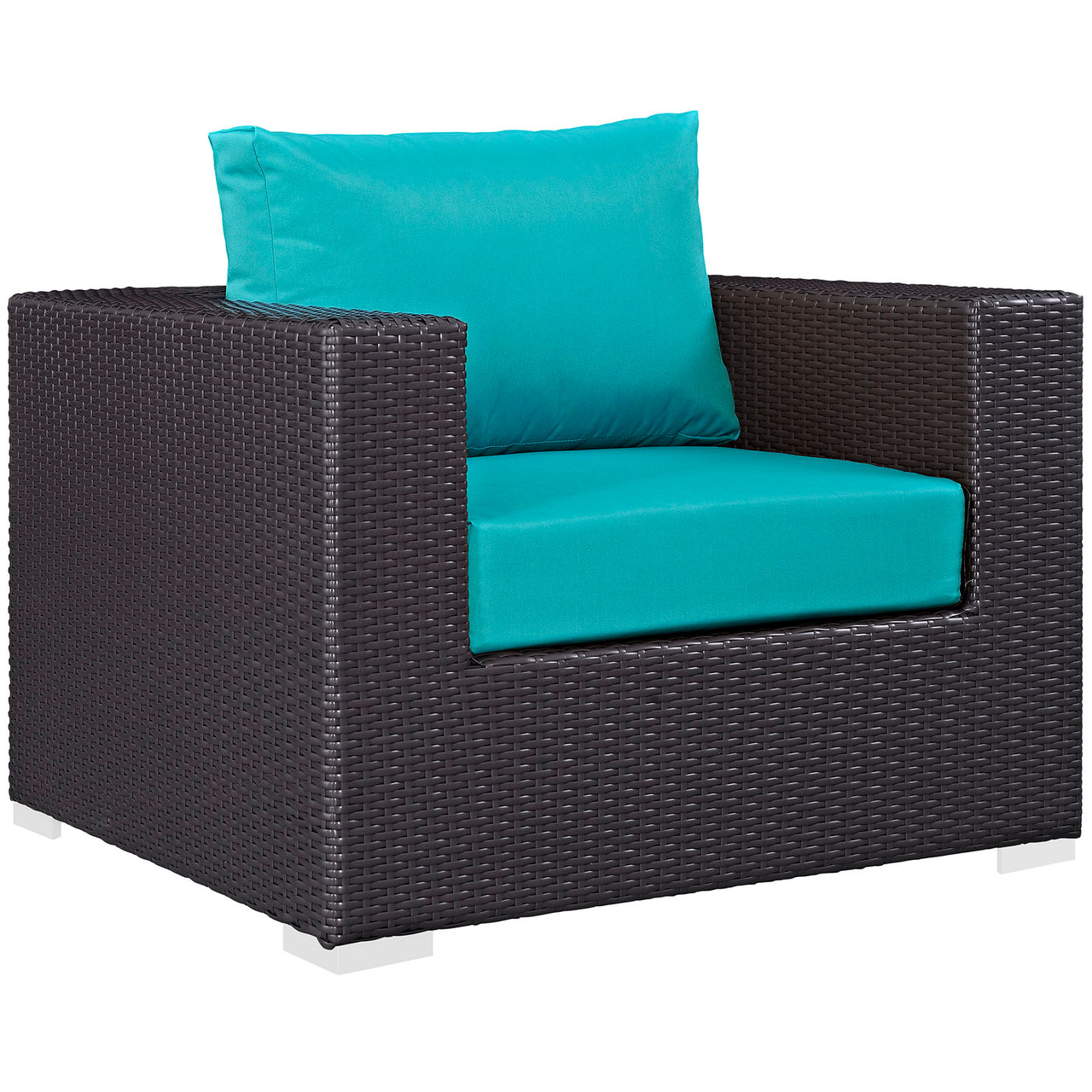 Conversation 5-Piece Alfresco Sofa Set, Espresso & Turquoise