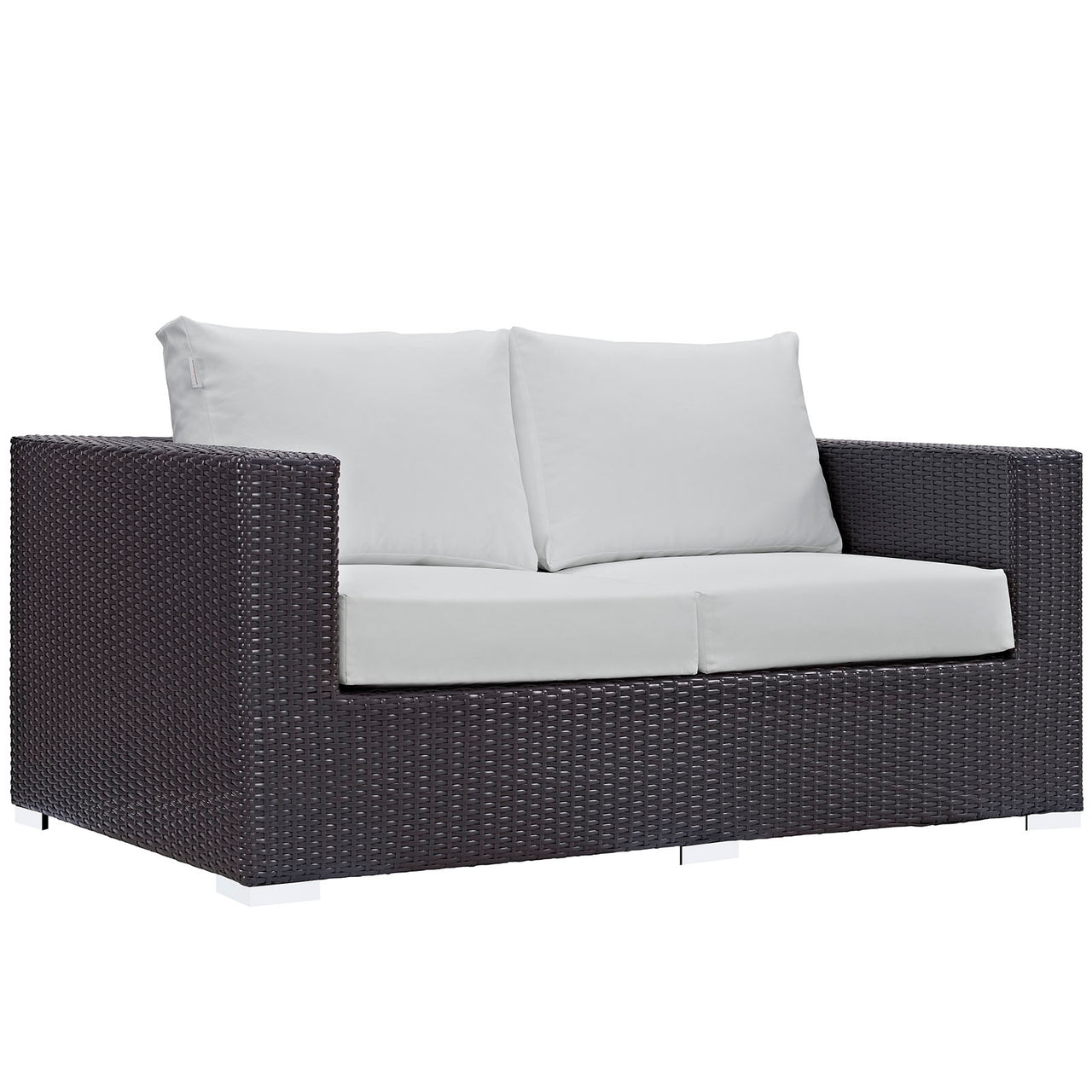 Convene 5 Piece Outdoor Patio Sofa Set, Espresso & White