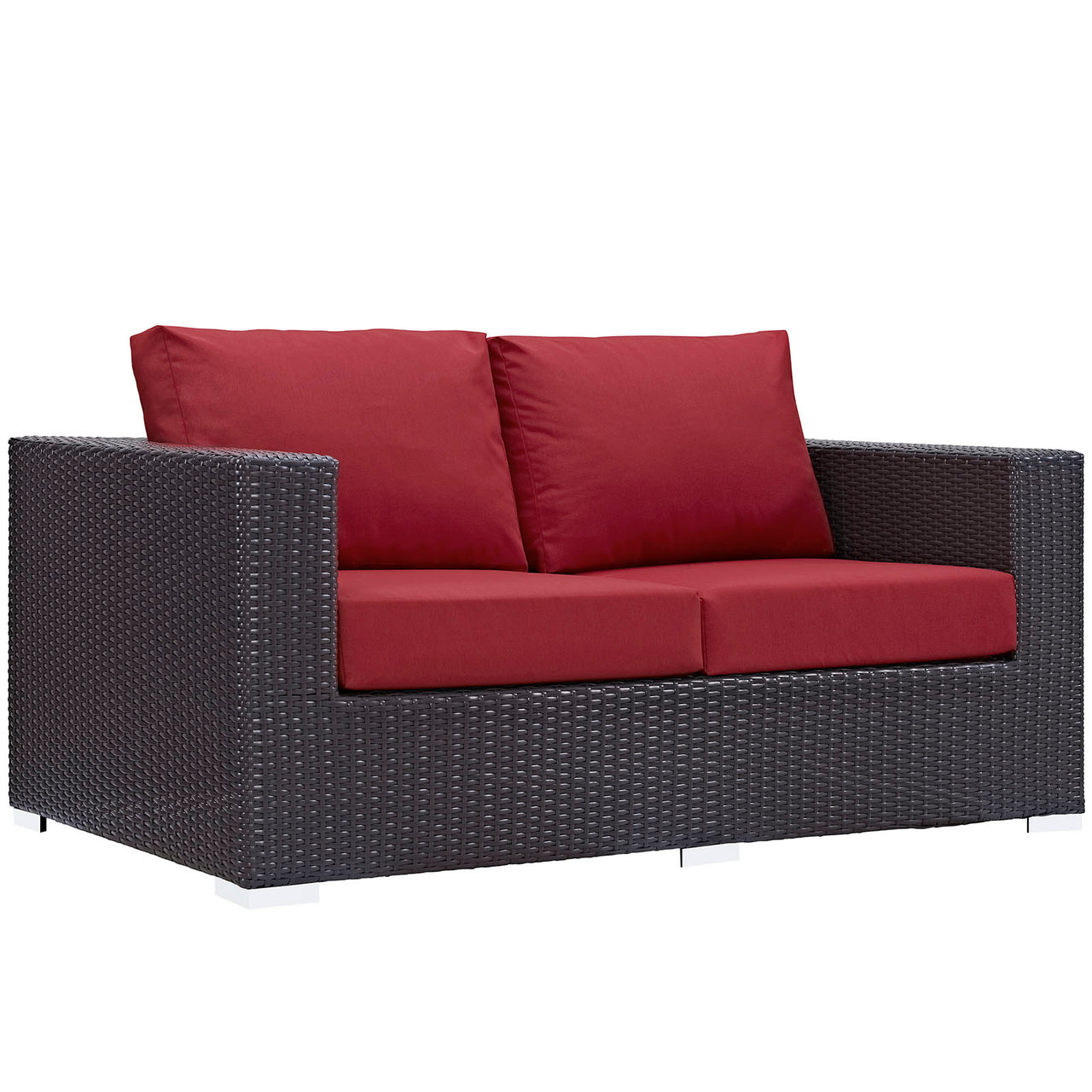 Conversation 8-Piece Alfresco Sofa Set, Espresso & Red