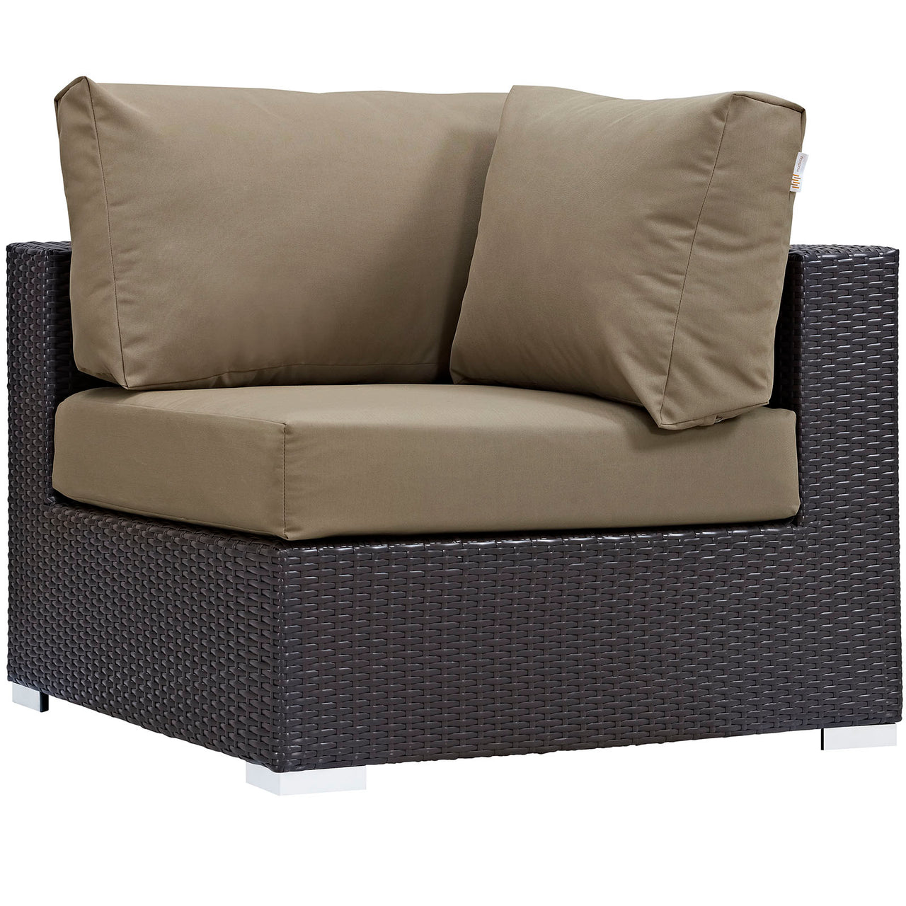 Convene 5 Piece Outdoor Patio Sectional Set, Espresso & Mocha