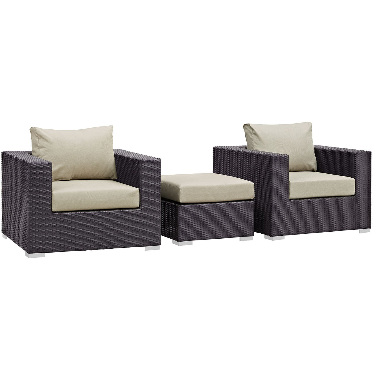 Conversation 3-Piece Alfresco Sofa Set, Espresso & Beige