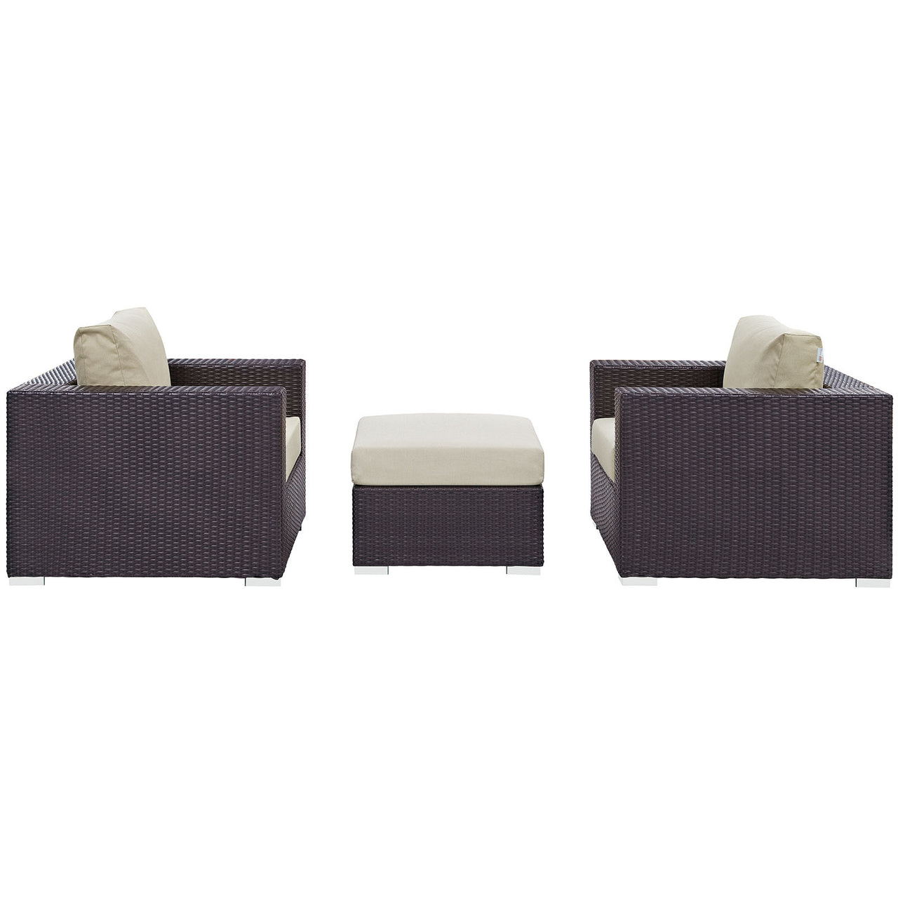 Conversation 3-Piece Alfresco Sofa Set, Espresso & Beige