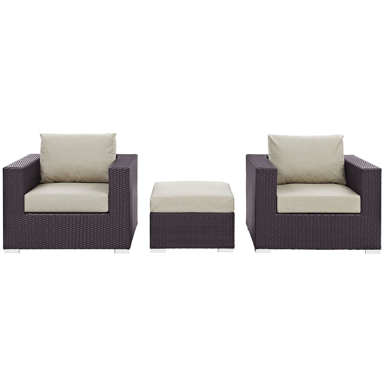Conversation 3-Piece Alfresco Sofa Set, Espresso & Beige