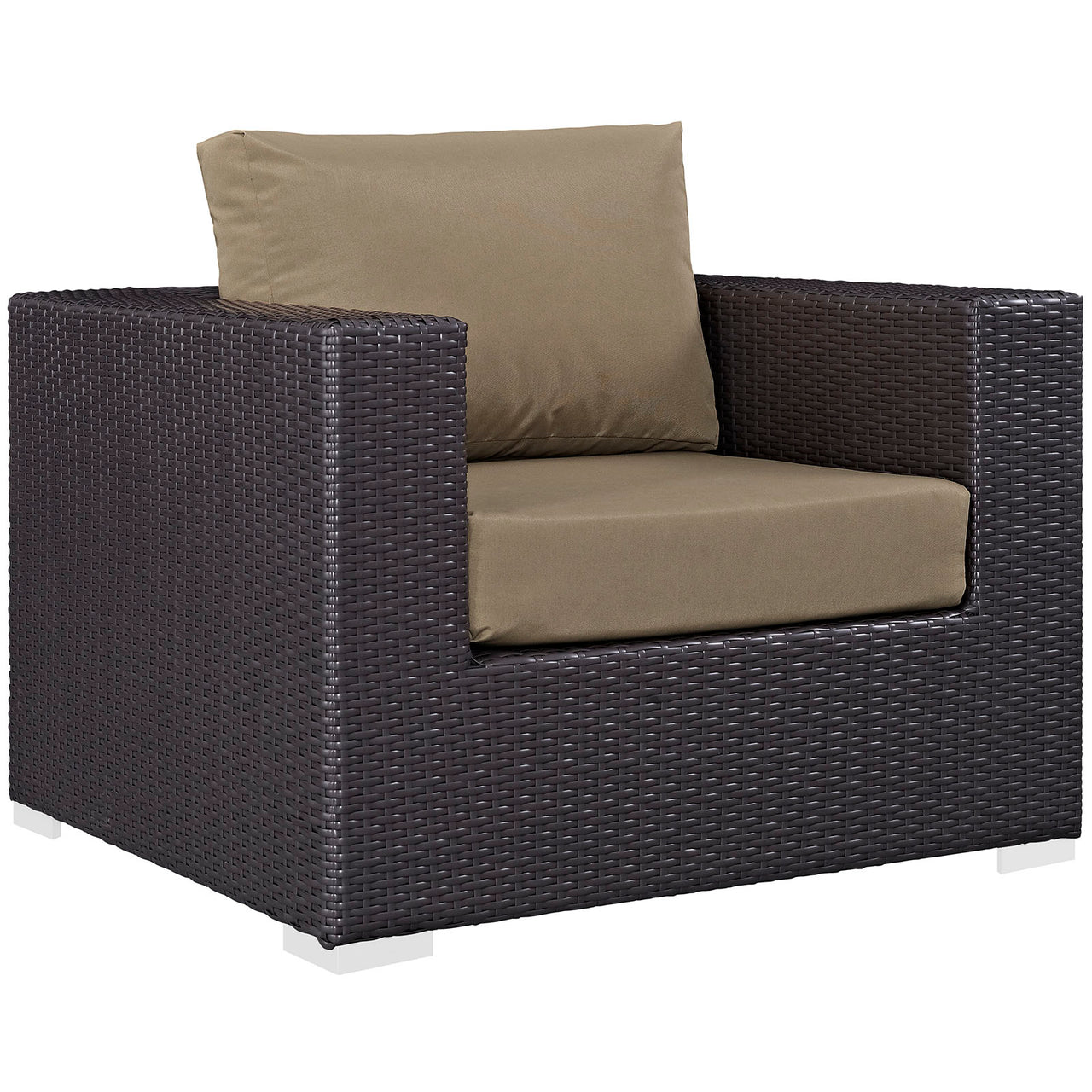 Convene 3 Piece Outdoor Patio Sofa Set, Espresso & Mocha