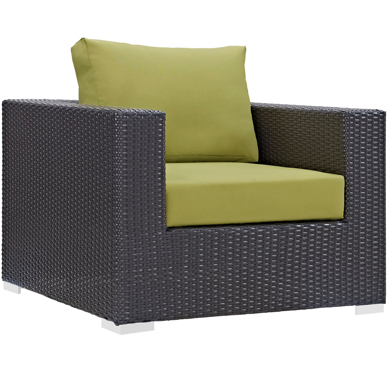Convene 3 Piece Outdoor Patio Sofa Set, Espresso & Peridot