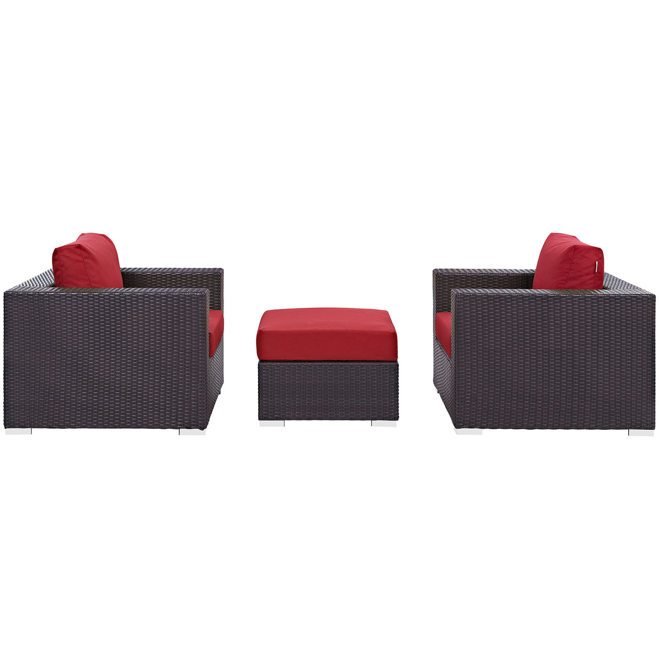 Conversation 3-Piece Alfresco Sofa Set, Espresso & Red