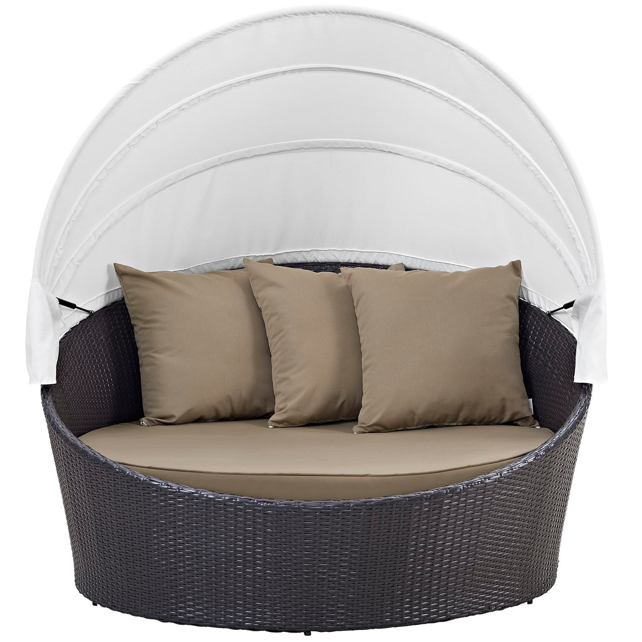 Convene Canopy Outdoor Patio Daybed, Espresso & Mocha