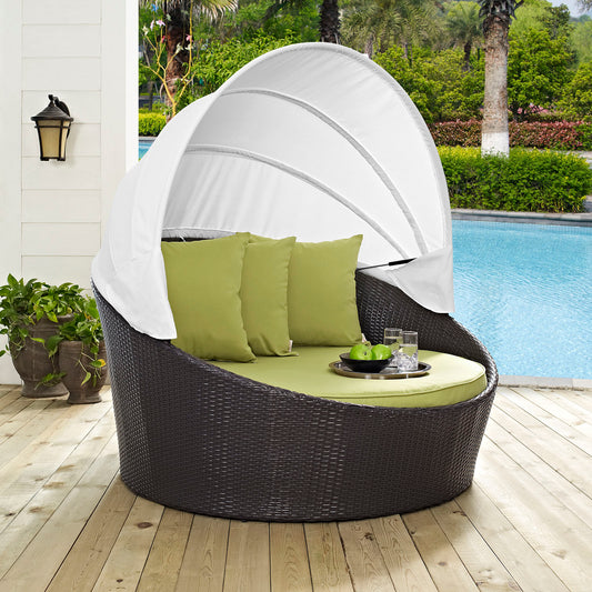 Conversation Canopy Alfresco Daybed, Espresso & Peridot