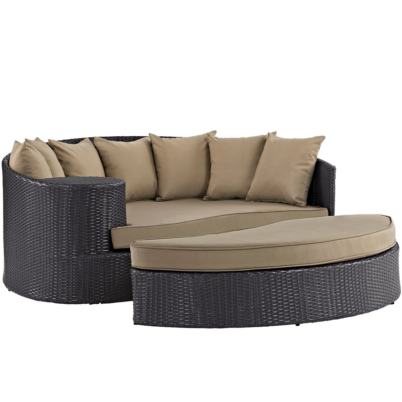 Convene Outdoor Patio Daybed, Espresso & Mocha