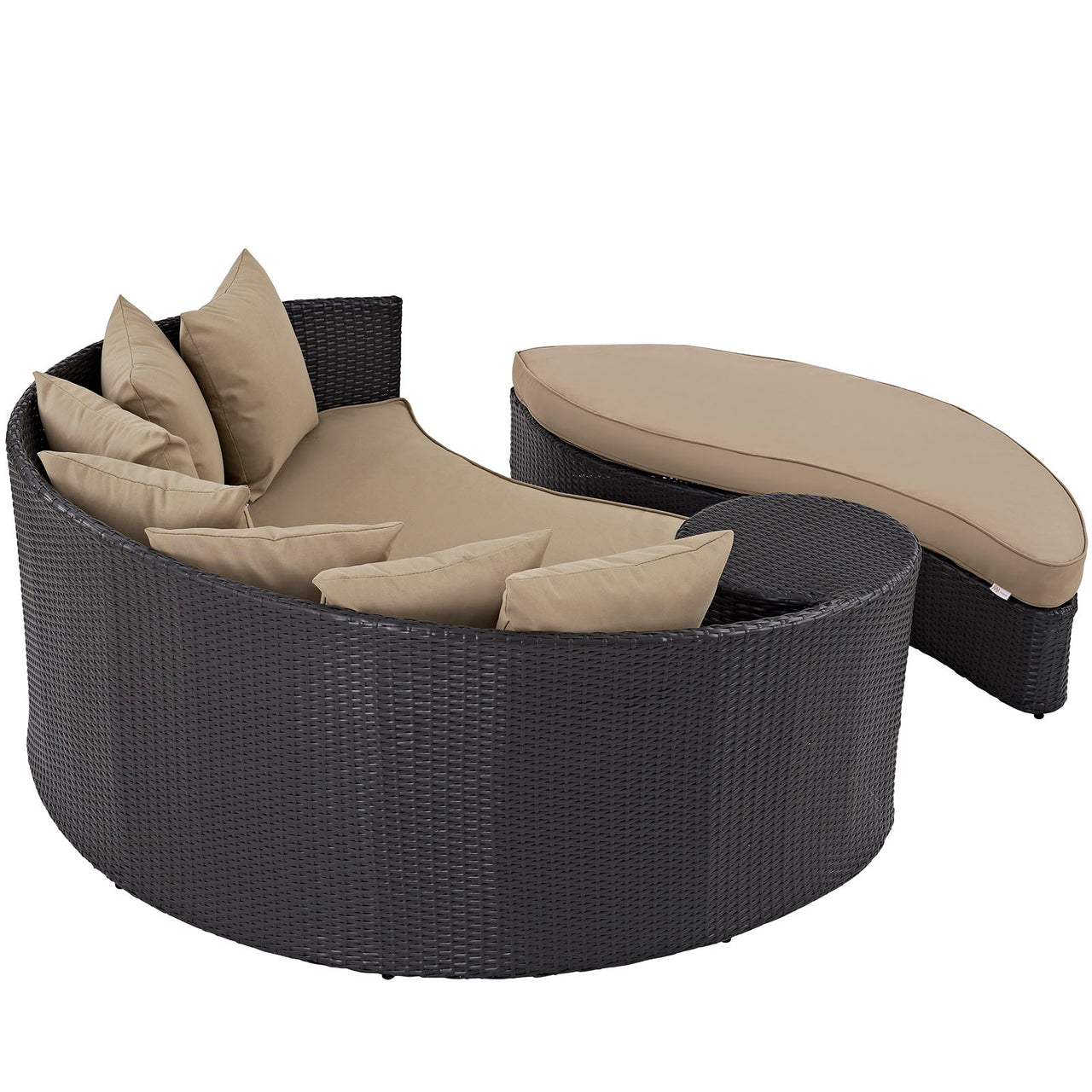 Convene Outdoor Patio Daybed, Espresso & Mocha