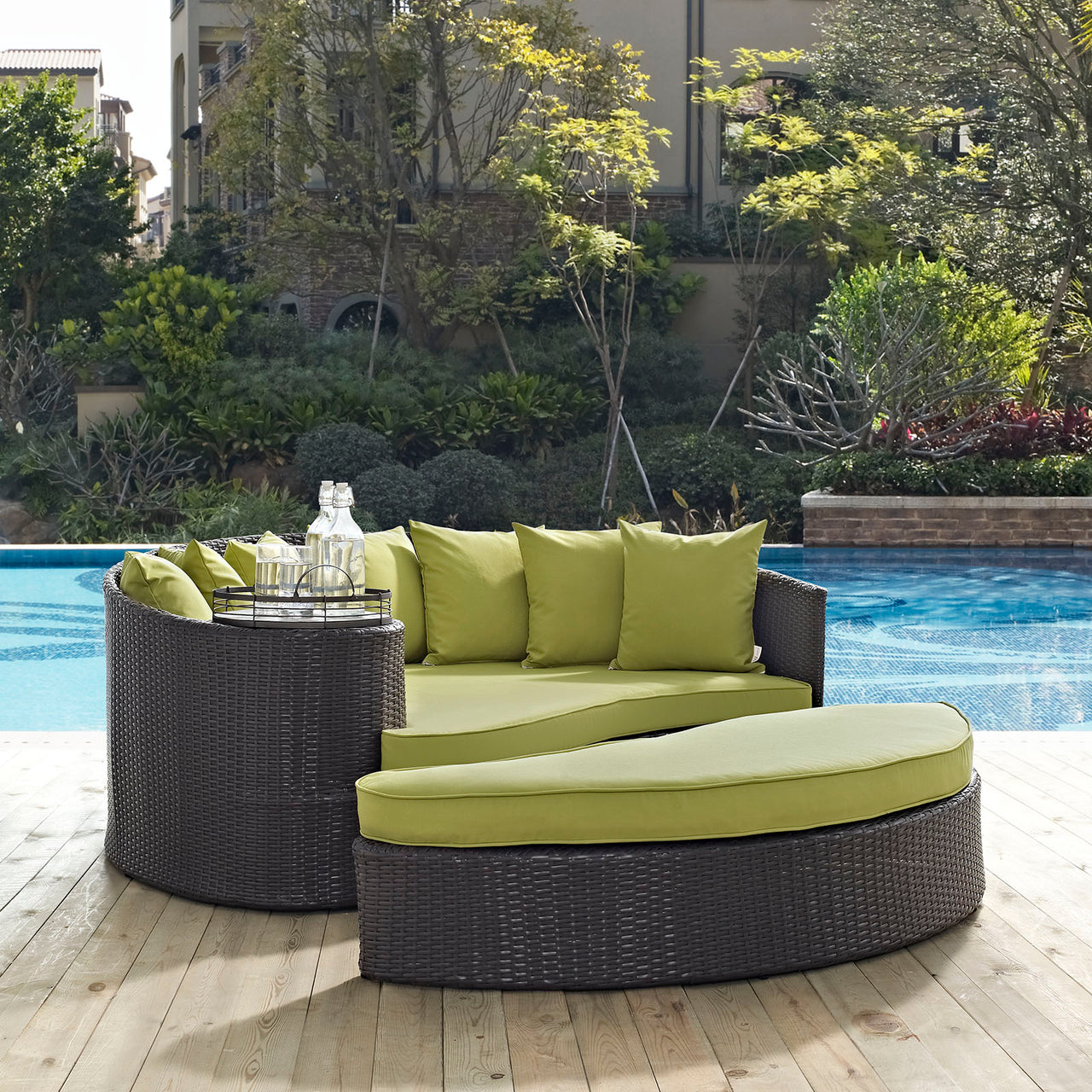 Conversation Alfresco Daybed, Espresso & Peridot