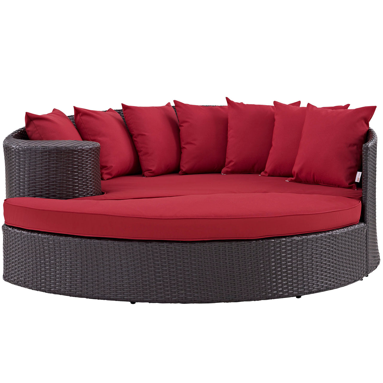 Convene Outdoor Patio Daybed, Espresso & Red