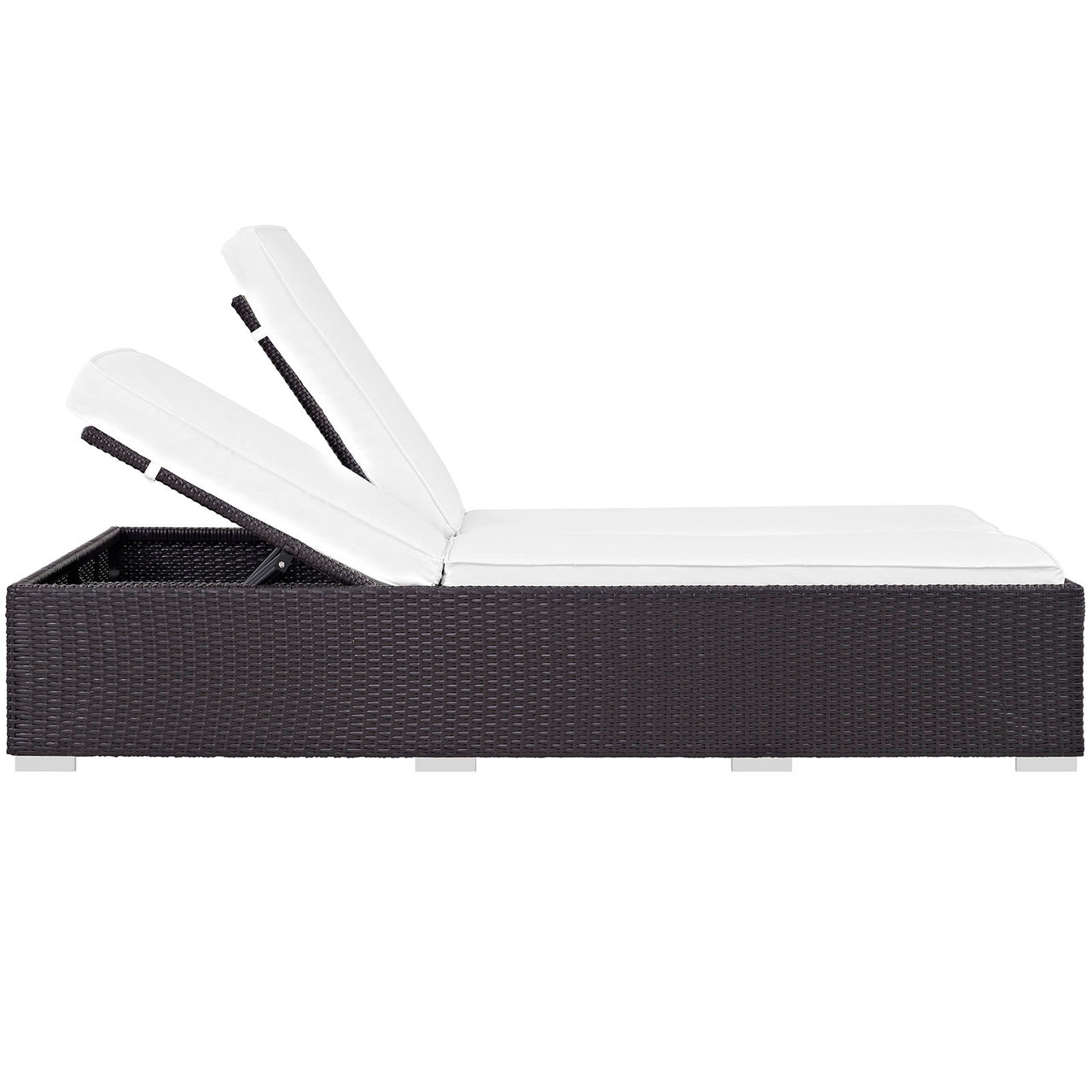Conversation Double Alfresco Chaise, Espresso & White