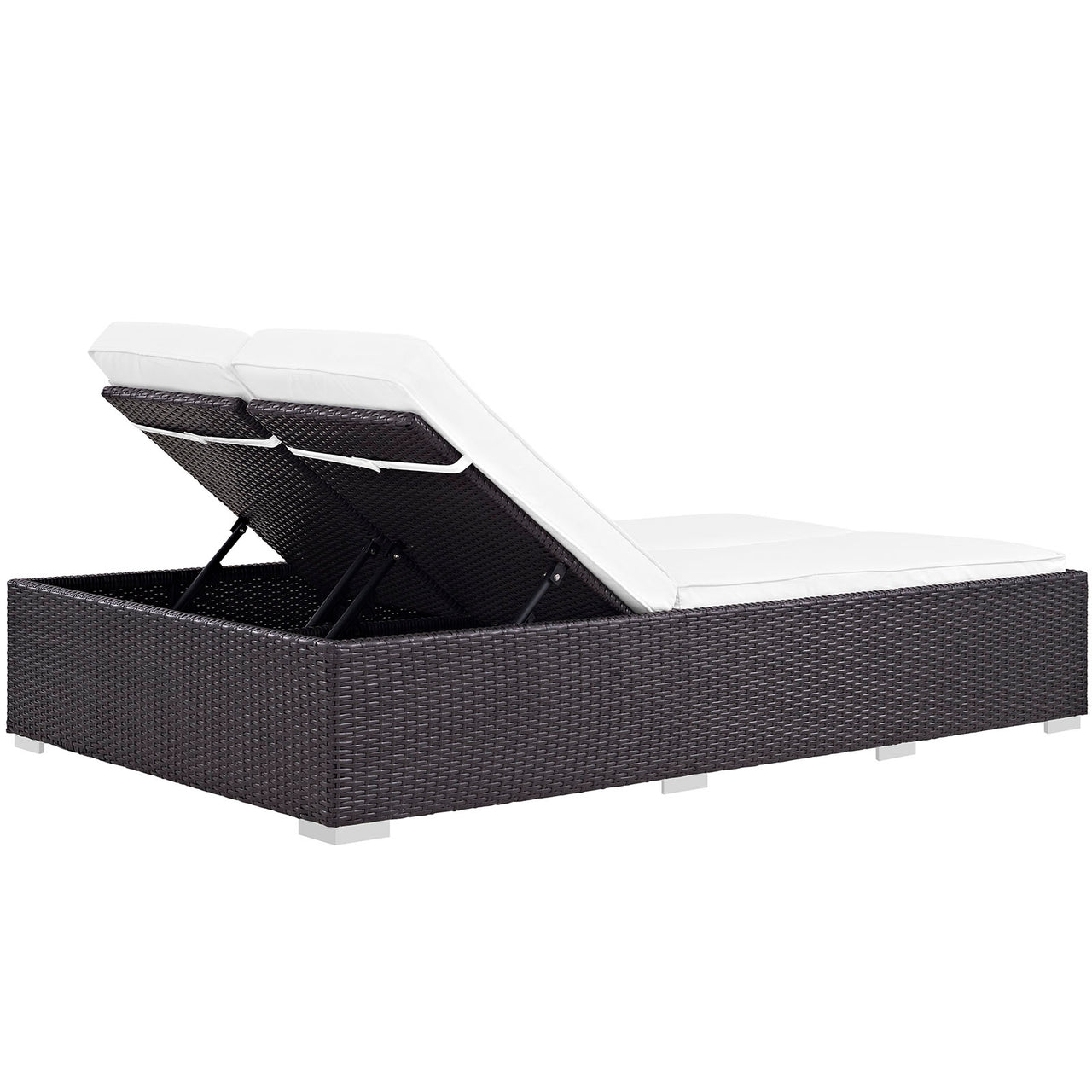 Conversation Double Alfresco Chaise, Espresso & White