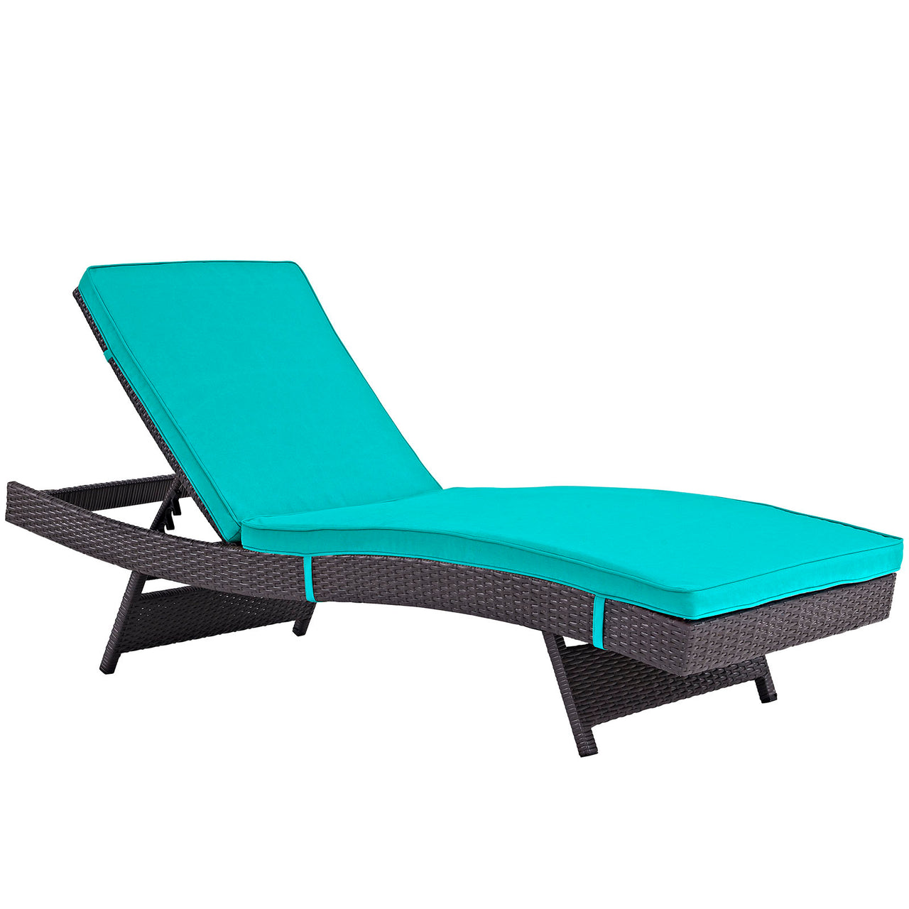 Convene Outdoor Patio Chaise, Espresso & Turquoise