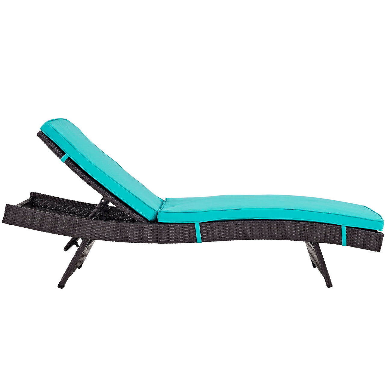 Convene Outdoor Patio Chaise, Espresso & Turquoise