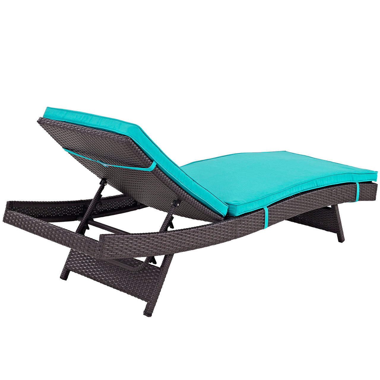 Convene Outdoor Patio Chaise, Espresso & Turquoise