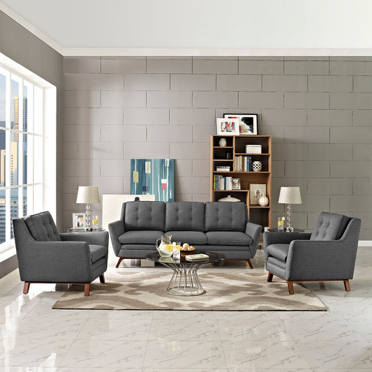 Captivate 3-Piece Fabric Living Room Set, Gray