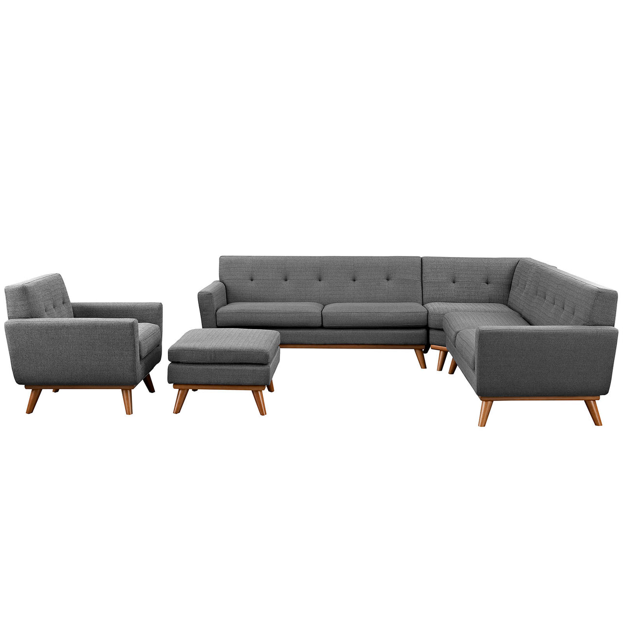 Rendezvous 5-Piece Sectional, Gray