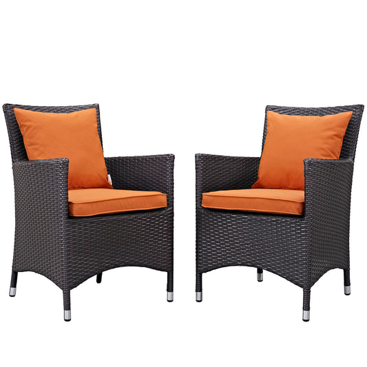 Conversation 2-Piece Alfresco Dining Set, Espresso & Orange