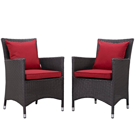 Conversation 2-Piece Alfresco Dining Set, Espresso & Red