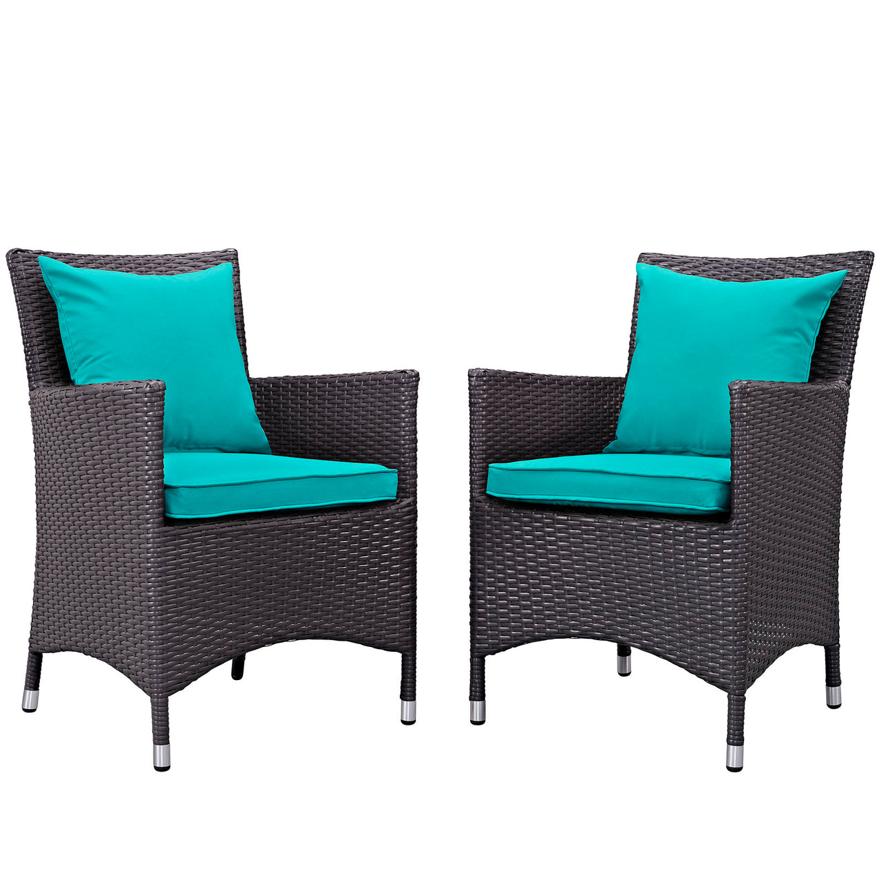 Conversation 2-Piece Alfresco Dining Set, Espresso & Turquoise