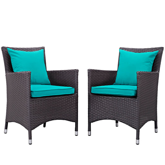 Conversation 2-Piece Alfresco Dining Set, Espresso & Turquoise