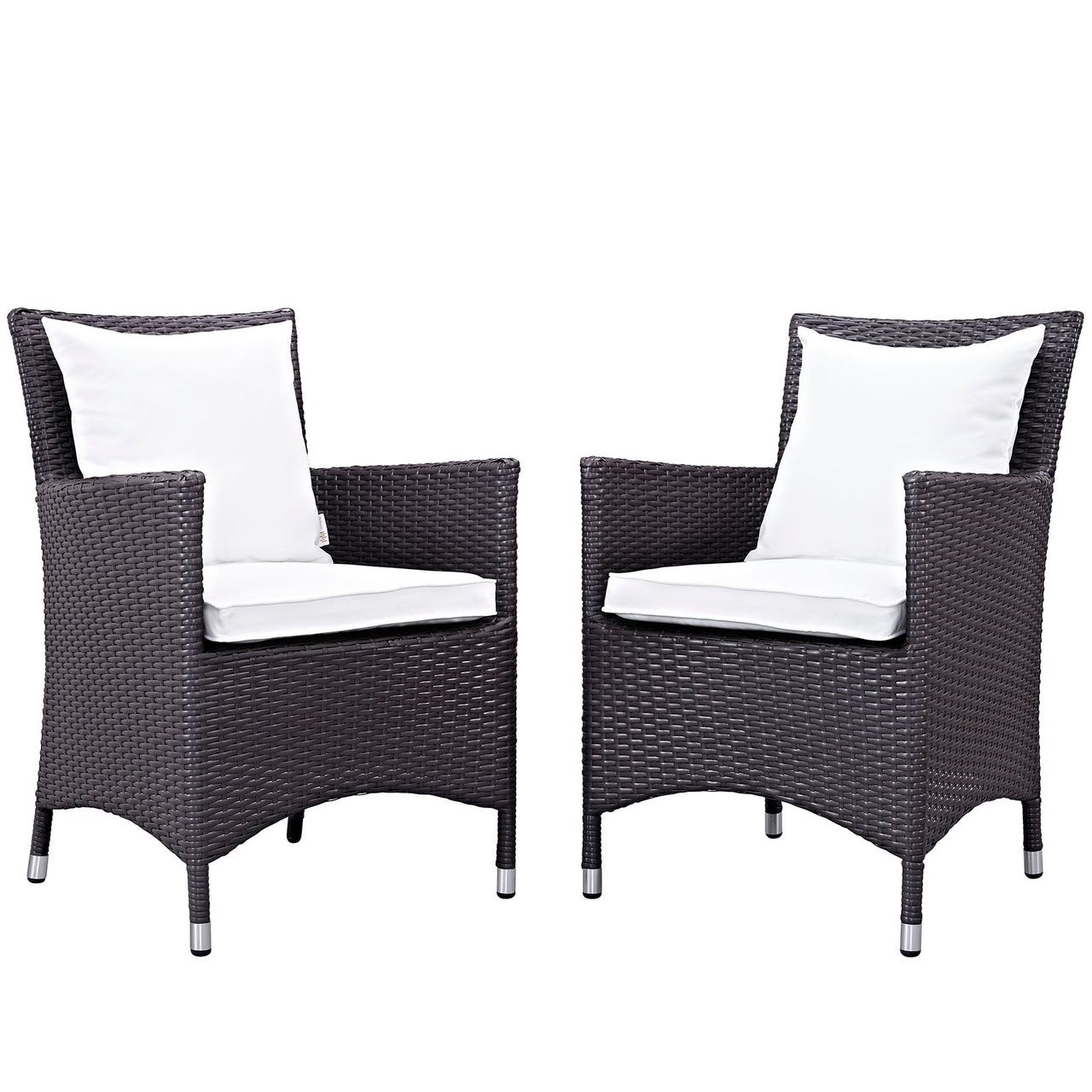 Convene 2 Piece Outdoor Patio Dining Set, Espresso & White